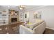 Comfortable living room featuring a fireplace, built-ins, and natural light at 821 Stoneybrook Dr, Sanford, NC 27330