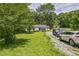 Charming single-story home with a well-maintained front lawn and gravel driveway at 8635 Old Us 421 S, Bear Creek, NC 27207