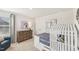 Comfortable bedroom with a playful dog theme, a window, a dresser, and stylish decor at 1037 Winding Spring Dr, Mebane, NC 27302