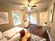 Comfortable bedroom with hardwood floors, natural light, and ample closet space at 108 W Marsha Gayle Ct, Fuquay Varina, NC 27526
