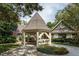 Charming community gazebo with seating is surrounded by lush landscaping and manicured grounds at 109 Loch Haven Ln, Cary, NC 27518