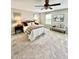 Comfortable bedroom featuring a ceiling fan, neutral walls, carpet, and decor at 1116 Powder, Fuquay Varina, NC 27526