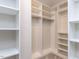 Walk-in closet featuring custom shelving and hanging racks for optimal storage organization at 2008 Van Hook Ln, Apex, NC 27502