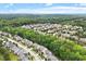 An aerial view of a densely populated neighborhood surrounded by lush green trees and vegetation at 213 Preatonwood Dr, Apex, NC 27539