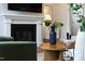 Modern living room featuring a fireplace, stylish decor, and cozy ambiance at 248 Daniel Ridge Rd, Wendell, NC 27591