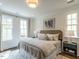 Comfortable bedroom featuring a large bed, neutral tones, and natural light from multiple windows at 2641 Sidford Aly, Raleigh, NC 27608