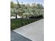 Well-manicured front yard featuring a modern fence, flowering trees, and neatly trimmed shrubs, creating an inviting curb appeal at 295 Lystra Preserve Dr, Chapel Hill, NC 27517