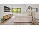 Bright main bedroom with large window and hardwood flooring, offering serene outdoor views at 295 Lystra Preserve Dr, Chapel Hill, NC 27517