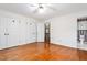 Bedroom with hardwood floors and two closets at 3027 Truitt Dr, Burlington, NC 27215