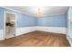 Dining room with blue walls, chair rail molding, and a chandelier at 3027 Truitt Dr, Burlington, NC 27215