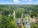 Stunning aerial view of a neighborhood with mature trees and beautiful homes, creating a serene and upscale environment at 5013 Coronado, Raleigh, NC 27609