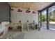 Covered patio under construction with a wood ceiling, wet bar area and concrete flooring at 5013 Coronado, Raleigh, NC 27609