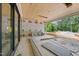 Outdoor patio area under construction with wood plank ceiling and bar area at 5013 Coronado, Raleigh, NC 27609