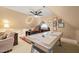 Bright and fun living space with game table, lots of natural light and uniquely angled walls at 5405 Bluet Ct, Holly Springs, NC 27540