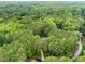 An aerial shot of a secluded property bordered by mature trees and foliage at 5805 Laurel Rock Ln, Raleigh, NC 27613