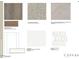 Selection of interior finishes for flooring, counters, cabinets, and tile at 673 Sun Meadow Dr, Wake Forest, NC 27587