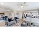 Open-concept living room with seamless flow to dining area and kitchen at 673 Sun Meadow Dr, Wake Forest, NC 27587