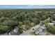Aerial view of property surrounded by lush greenery and a neighborhood at 830 S Chestnut St, Henderson, NC 27536