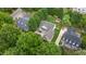 Aerial view of the property showcasing the home, manicured yard, and surrounding neighborhood at 1012 Coram Fields Rd, Wake Forest, NC 27587