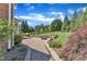 Manicured backyard featuring a fire pit, lush landscaping, and vibrant greenery at 105 Somerley Dr, Garner, NC 27529