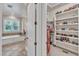 View of the bathroom and the walk-in closet from the main bedroom at 105 Somerley Dr, Garner, NC 27529