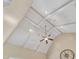 Vaulted ceiling with decorative beams and a ceiling fan and recessed lighting at 105 Somerley Dr, Garner, NC 27529
