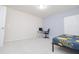 Bedroom featuring a bed with a unique blue and yellow cover at 110 Elmsford St, Durham, NC 27707