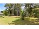 Expansive grassy backyard bordered by tall pine trees providing natural privacy at 11233 Jeffreys Ln, Wake Forest, NC 27587