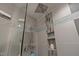 Shower featuring a rainfall showerhead and built-in shower niche at 11233 Jeffreys Ln, Wake Forest, NC 27587