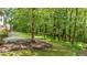 Beautiful lush backyard with mature trees and landscaping providing privacy and natural beauty at 12504 Bayleaf Church Rd, Raleigh, NC 27614