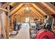 Spacious attic with exposed beams, offering potential for extra storage or future renovation at 1309 Caribou Xing, Durham, NC 27713