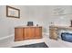 Functional office space with a large desk, neutral paint, and carpet for a comfortable work environment at 1309 Caribou Xing, Durham, NC 27713