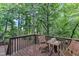 Tranquil outdoor deck with table and chairs, perfect for enjoying nature and fresh air at 1311 Theodore Ln, Durham, NC 27703