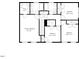 Second level floor plan with dimensions for the bedrooms and bathrooms at 14 Gloucester Ct, Durham, NC 27713