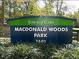 Town of Cary MacDonald Woods Park signage at 1420 Seabrook Ave, Cary, NC 27511