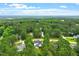 Aerial view showcases the home's location surrounded by lush greenery and mature trees at 1817 Foxbrook Dr, Raleigh, NC 27603