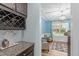 Dining area with a wine rack and great light at 1939 Mostyn Ln, Apex, NC 27502
