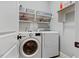 Efficient laundry room with shelving, and modern washer and dryer at 201 Margaret Mann Way, Pittsboro, NC 27312