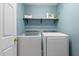 Laundry room with washer, dryer and storage space at 202 Stonecreek Dr, Apex, NC 27539