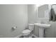Bathroom featuring modern pedestal sink and fixtures at 2412 Colony Woods Dr, Apex, NC 27523