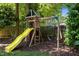 Backyard playground with a slide and swings offers children a fun and safe play area at 2412 Colony Woods Dr, Apex, NC 27523