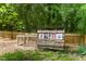 A chicken coop in the backyard, bordered by a wooden fence and lush bamboo, perfect for raising poultry at 26 Rogerson Dr, Chapel Hill, NC 27517