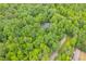 Aerial view shows a house with a dark roof encircled by vibrant trees, highlighting a private and serene setting at 2606 Sherbrooke Dr, Durham, NC 27712