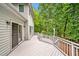 Expansive backyard deck with multiple entry points and views of the surrounding lush greenery at 2606 Sherbrooke Dr, Durham, NC 27712