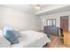 Comfortable bedroom featuring vaulted ceilings, wood floors, and ample closet space at 2635 Asher View Ct, Raleigh, NC 27606