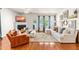 Inviting living room with a fireplace, a white sofa, hardwood floors and natural light at 2635 Asher View Ct, Raleigh, NC 27606