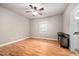 Spacious bedroom features hardwood floors and a ceiling fan at 325 Martin Luther King Jr Blvd, Raleigh, NC 27601