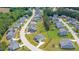 Aerial view of the neighborhood showcasing the community and winding streets at 367 Tayside St, Clayton, NC 27520