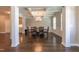 Large dining room with coffered ceiling, chandelier and hardwood floors at 367 Tayside St, Clayton, NC 27520