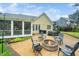 Spacious patio area with a fire pit, hot tub, and outdoor seating, perfect for entertaining and relaxing outdoors at 3916 Rustic Mill Dr, Apex, NC 27539